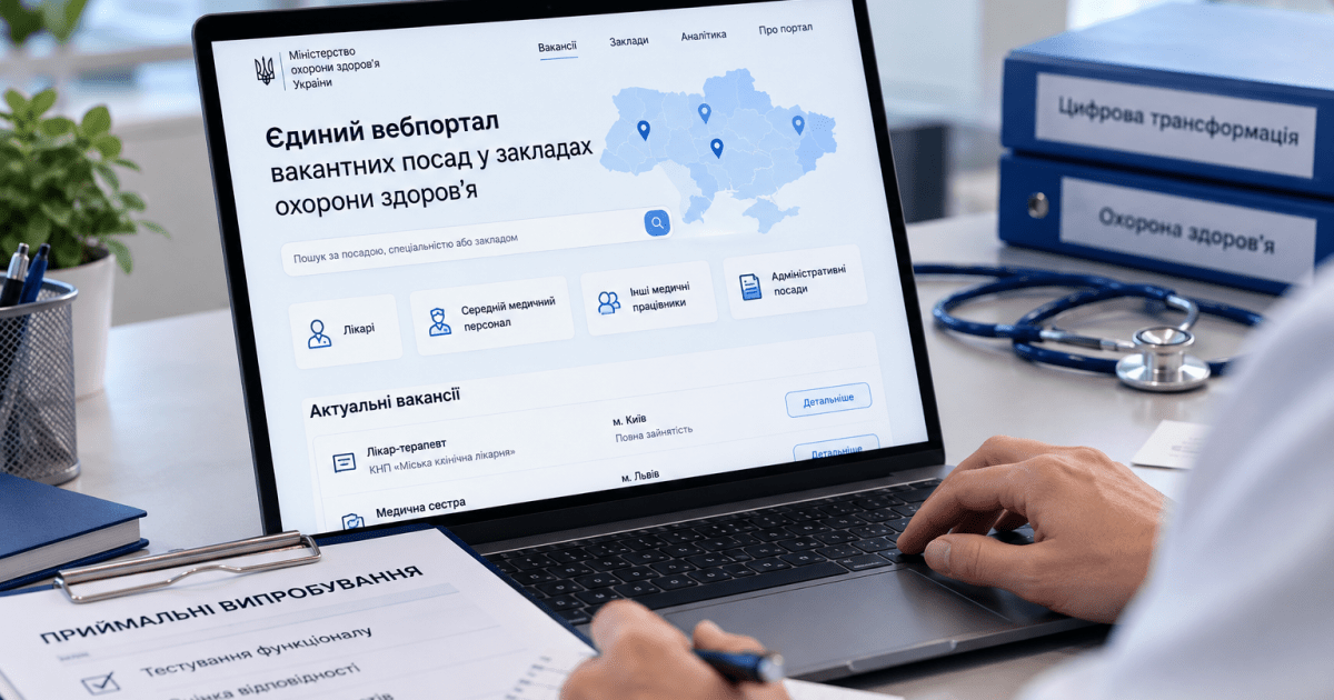 МОЗ: Оновлено правила роботи групи випробувань порталу вакансій для медзакладів.